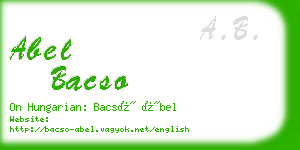 abel bacso business card